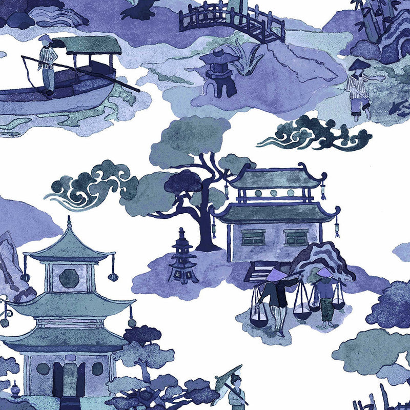 Bashi Plumbago Wallpaper Sample
