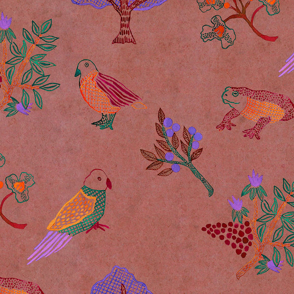 Mon Jardin Wine Wallpaper Sample
