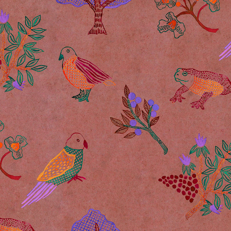 Mon Jardin Wine Wallpaper Sample