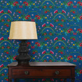 Chinoiserie Mykonos Blue Wallpaper Sample