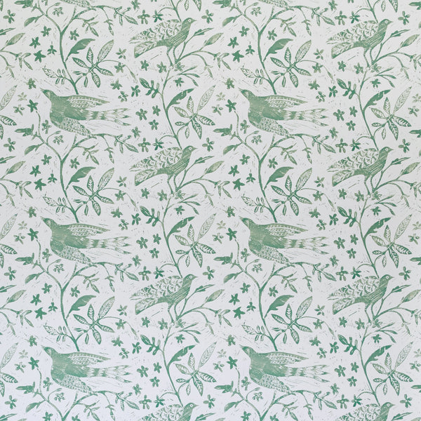 Jasmine Birds Indian Green Wallpaper