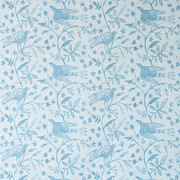Jasmine Birds French Blue Wallpaper