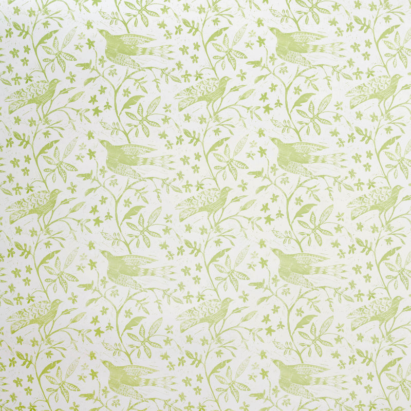 Jasmine Birds Leaf Green Wallpaper