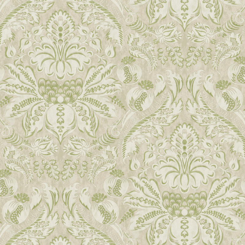 Damaskus Green Bird Wallpaper Sample