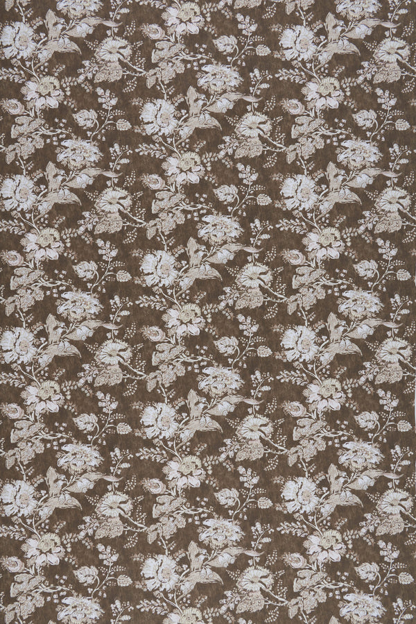 Indiennes Monochrome Brown Wallpaper