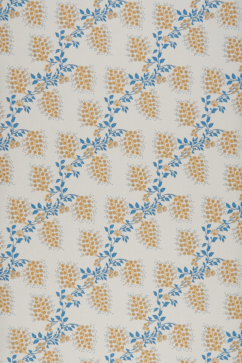 Isabelle Large Yellow & Blue Wallpaper