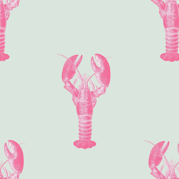 Lady Lobster Bubblegum Pink Wallpaper Sample