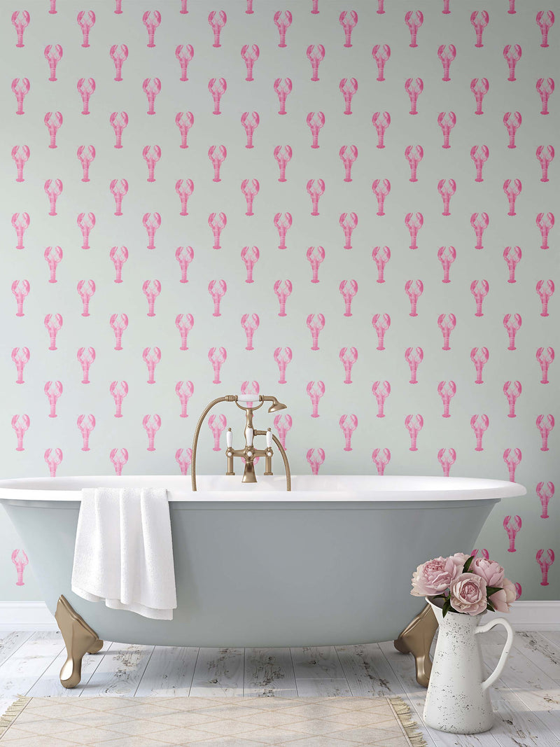 Lady Lobster Bubblegum Pink Wallpaper