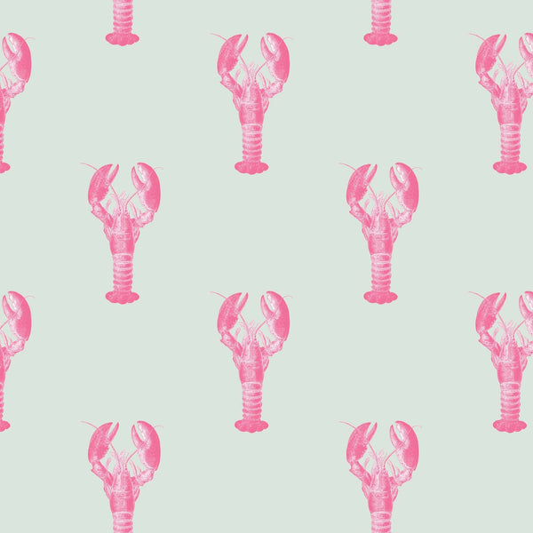 Lady Lobster Bubblegum Pink Wallpaper Sample