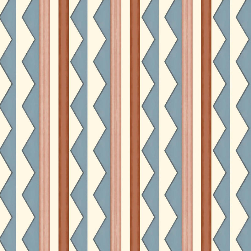 Bloomsbury Stripes Denim Blue Wallpaper