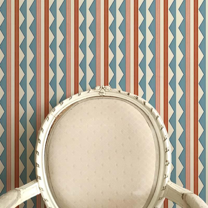 Bloomsbury Stripes Denim Blue Wallpaper