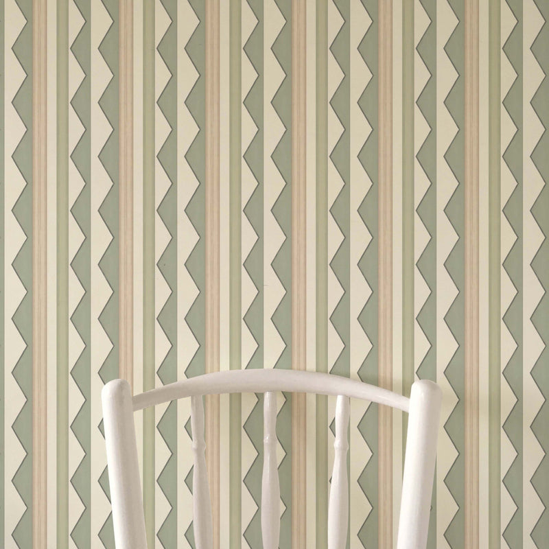 Bloomsbury Stripes Soft Sage Green Wallpaper
