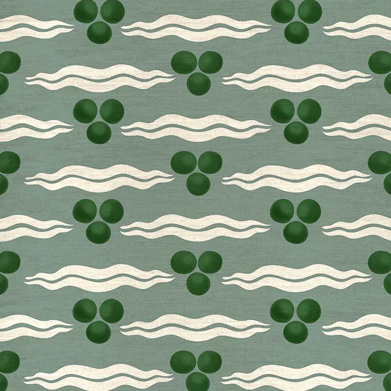 Chintamani Antique Green Fabric Sample