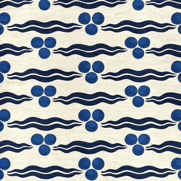 Chintamani Cream and Navy Fabric Sample