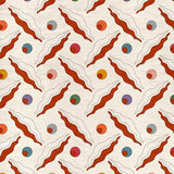 Chintamani Trellis Rusty Orange Fabric Sample