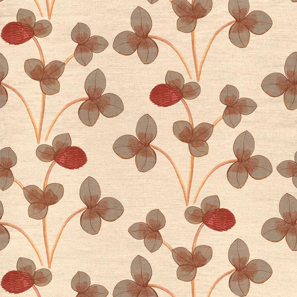 Chintz Constance Ochre Red Fabric Sample