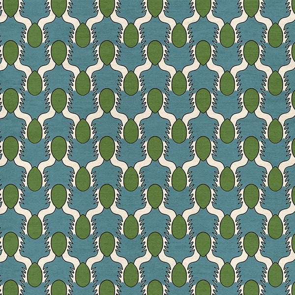 Happy People Blue and Green Fabric Sample