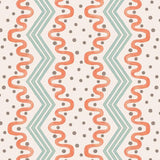 Madame Ziggle Blue & Orange Wallpaper Sample
