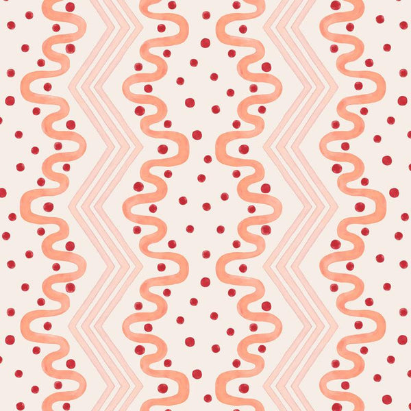 Madame Ziggle Pink & Coral Wallpaper Sample