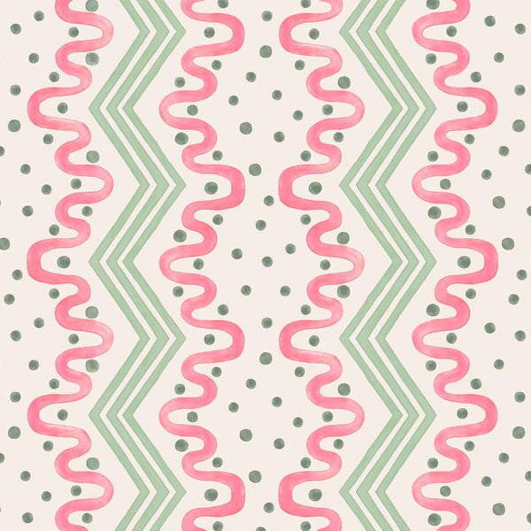 Madame Ziggle Pink & Green Wallpaper