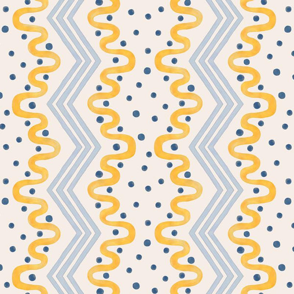 Madame Ziggle Yellow & Blue Wallpaper