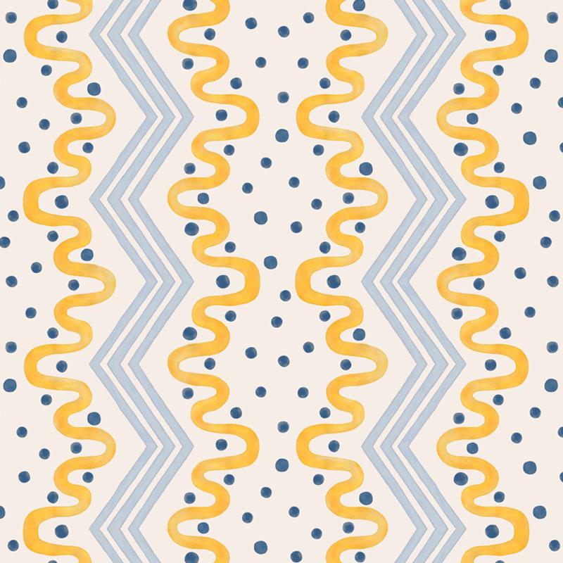 Madame Ziggle Yellow & Blue Wallpaper