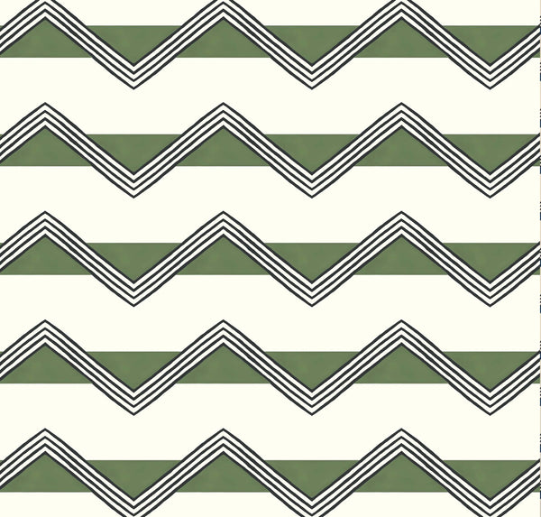 Morroccan Stripes Green Wallpaper