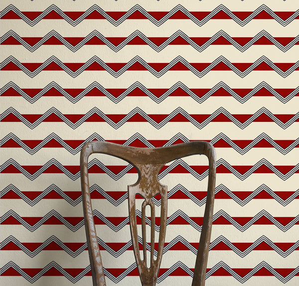 Morroccan Stripes Red Wallpaper