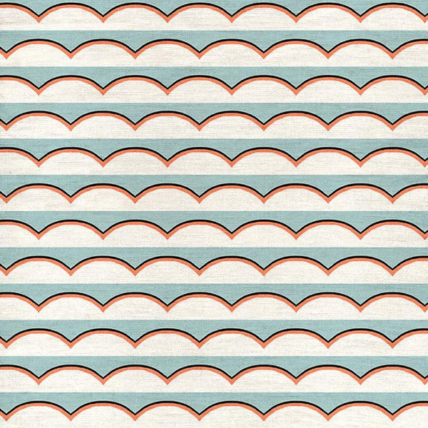 Scallops Light Blue Fabric Sample
