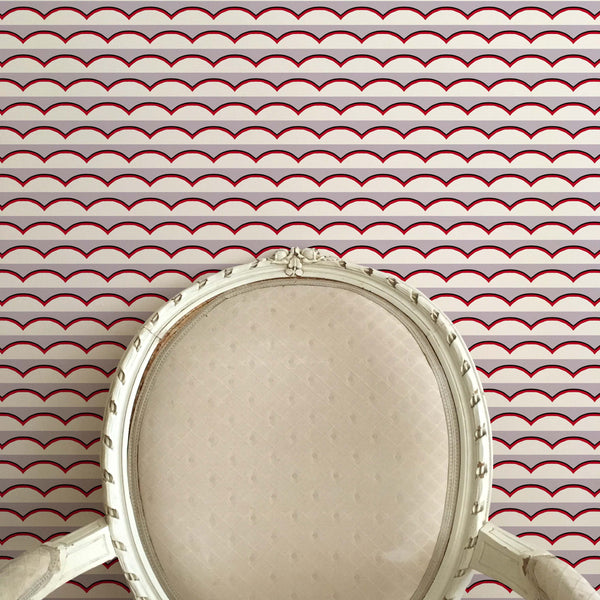 Scallops Lilac Wallpaper Sample