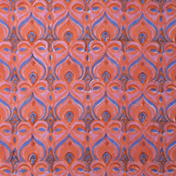Khiva Turkish Red Block Print Fabric Sample