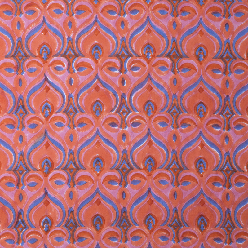 Khiva Turkish Red Block Print Fabric Sample