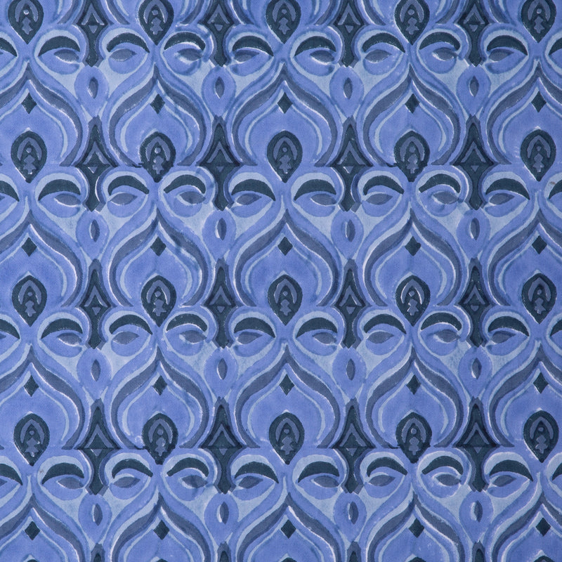 Khiva French Blue Block Print Fabric Sample
