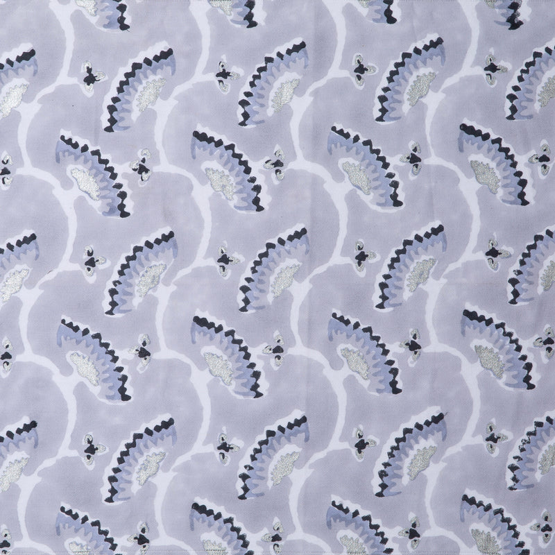 Nara Platinum Block Print Fabric Sample