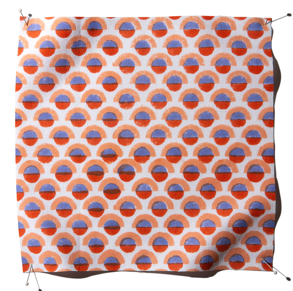 Olga Cherry Block Print Fabric Sample