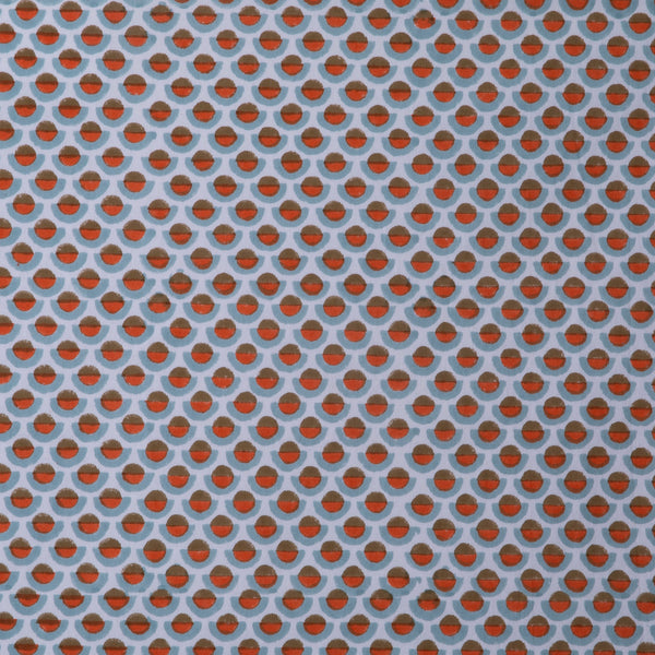 Olga Persimmon Block Print Fabric Sample