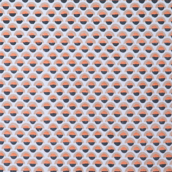 Olga Papaya Block Print Fabric Sample