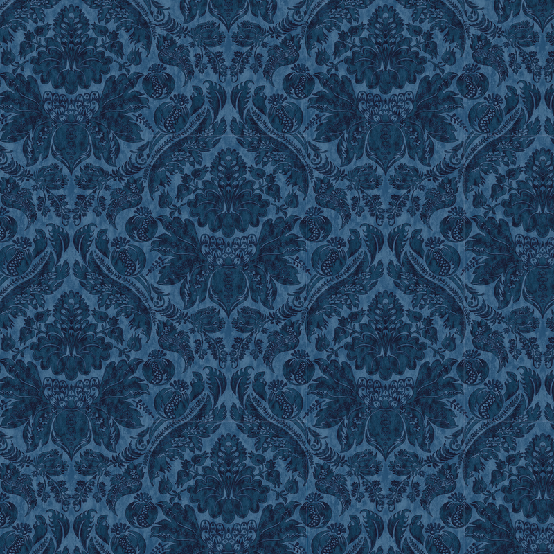 Damaskus Parchment Uncoated Lapis Wallpaper Sample