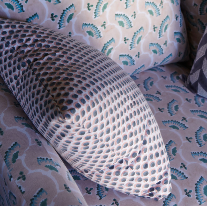 Olga Granite Block Print Fabric Sample