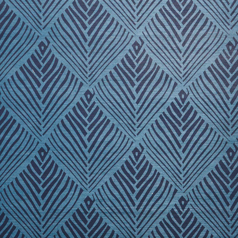 Bahia Grasscloth Midnight/Blue Wallpaper