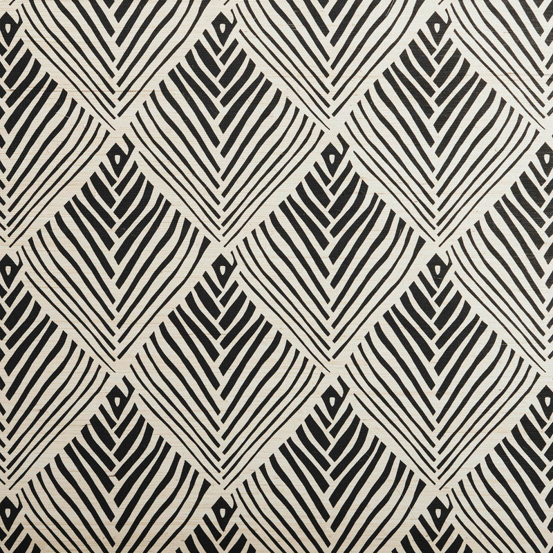 Bahia Grasscloth Onyx/Natural Wallpaper