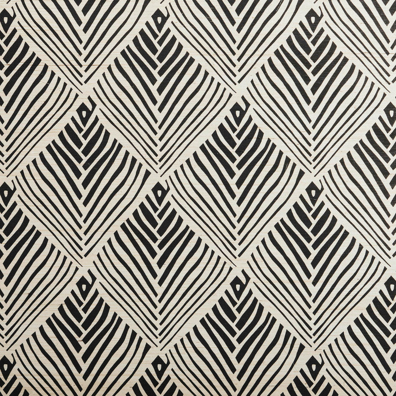Bahia Grasscloth Onyx/Natural Wallpaper