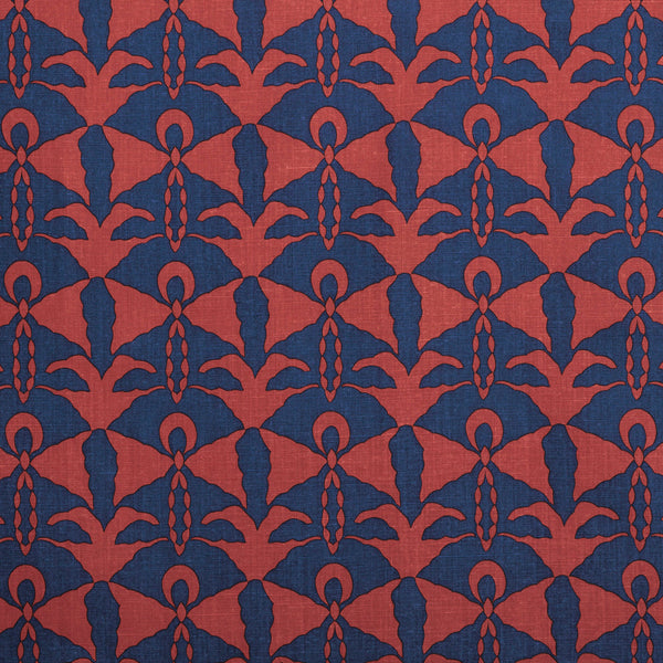 Capretto Tomato/Cobalt Fabric Sample