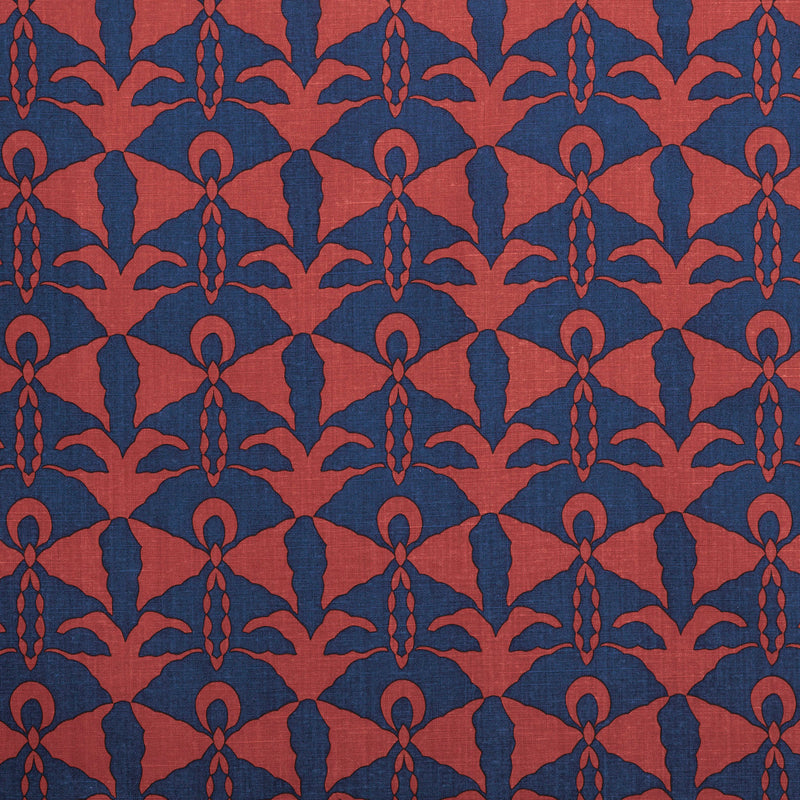 Capretto Tomato/Cobalt Fabric Sample