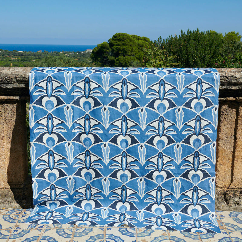 Capri Prussian Blue Fabric Sample