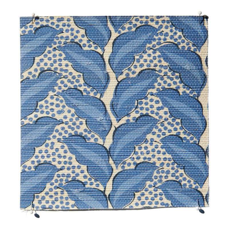 Cassis Grasscloth Prussian Blue/Natural Wallpaper