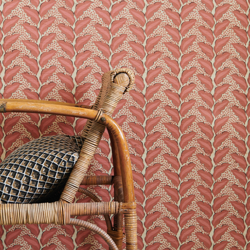 Cassis Grasscloth Sangria/Natural Wallpaper