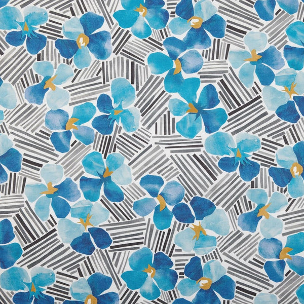 Tropics Turquoise Fabric Sample