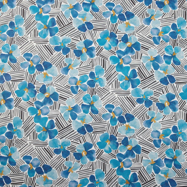 Tropics Turquoise Fabric Sample