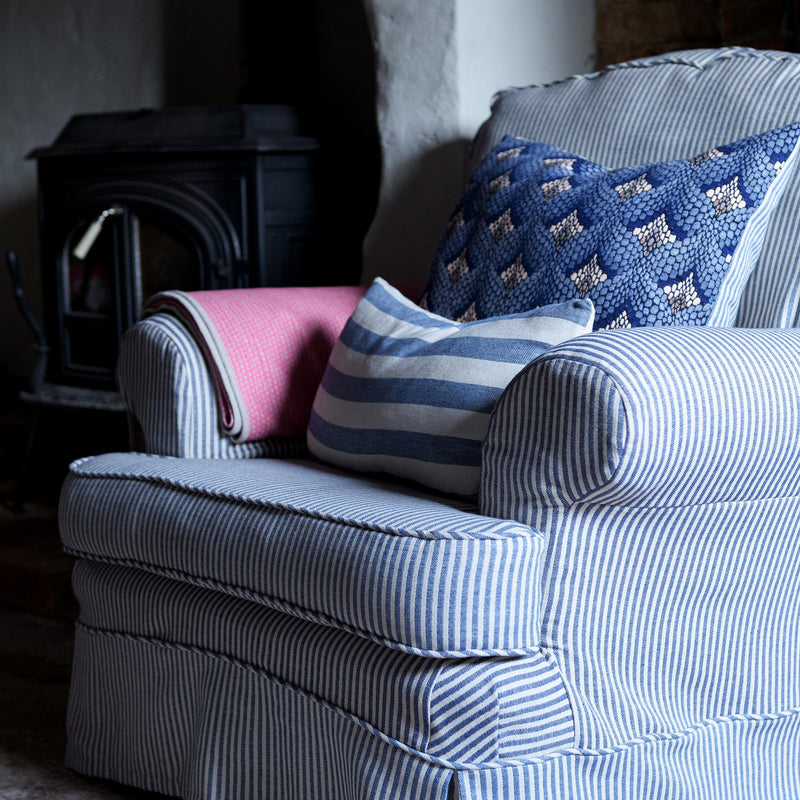 Harbour Stripe Navy Cotton Sample